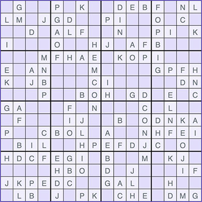 16x16 Sudoku Puzzle